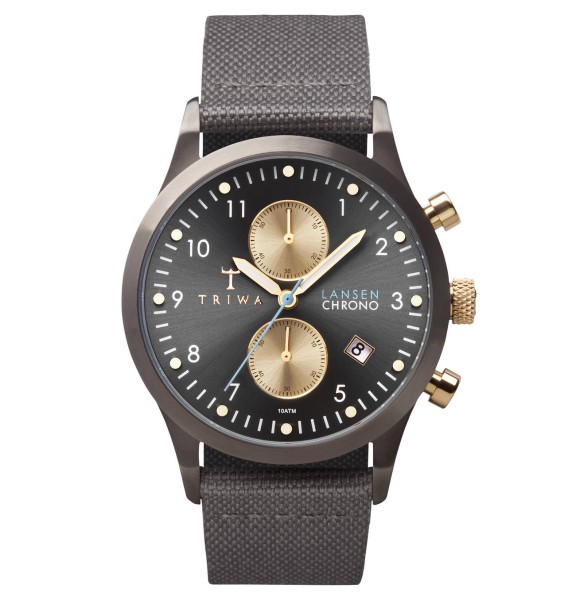 Triwa Walter Lansen Chrono Gray Canvas Classic Armbanduhr TRLCST101CL061613