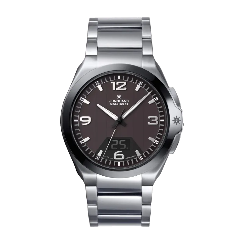 Junghans Spektrum Mega Solar Funk Keramik poliert Herrenuhr 18/1121.44