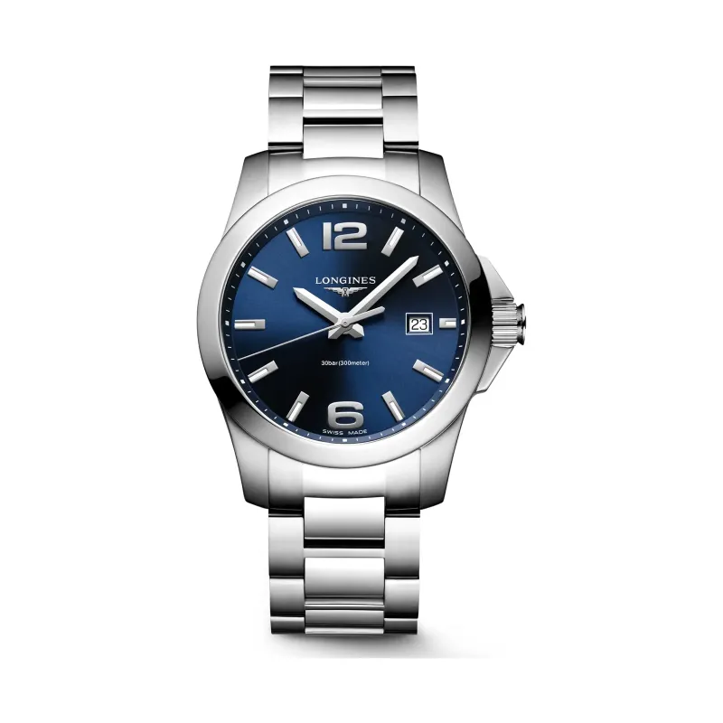 Longines Conquest Blau Edelstahlband 41 mm Herrenuhr L3.759.4.96.6