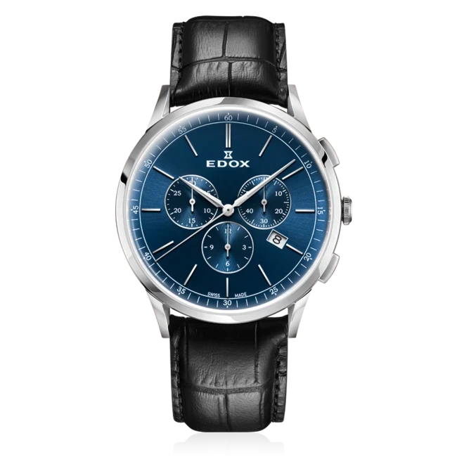 Edox Les Vauberts Chronograph Date Herrenuhr 10236 3C BUIN