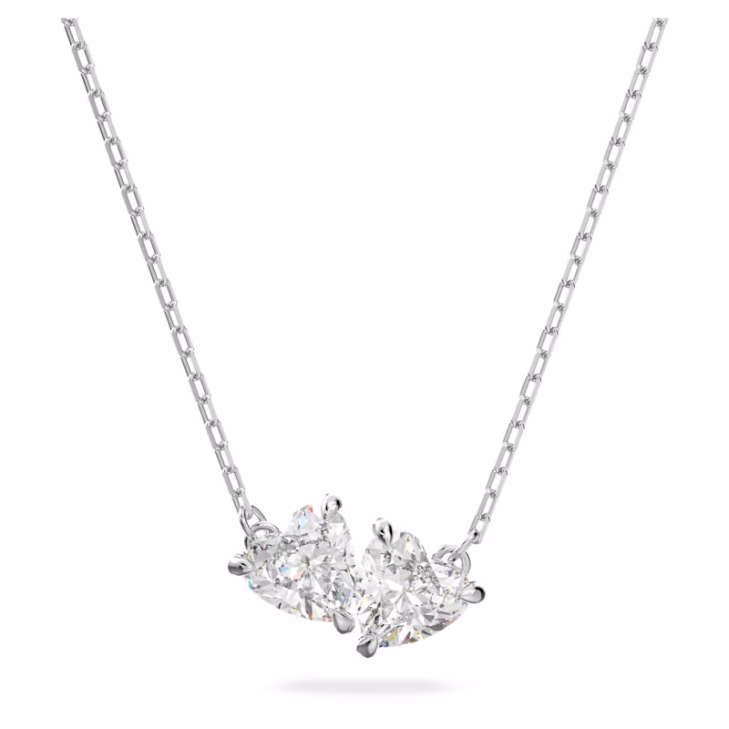 Swarovski  Mesmera Halskette Herz, Weiß, Rhodiniert