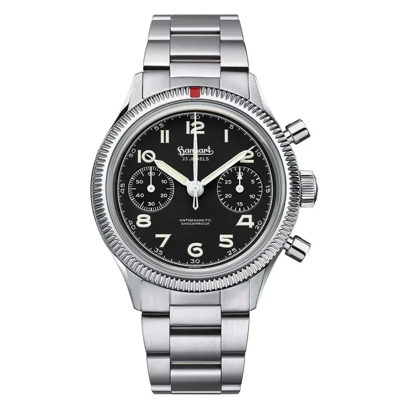 Hanhart 417 ES 1954 39 mm Edelstahlband Silber Herrenuhr H701.210-6428