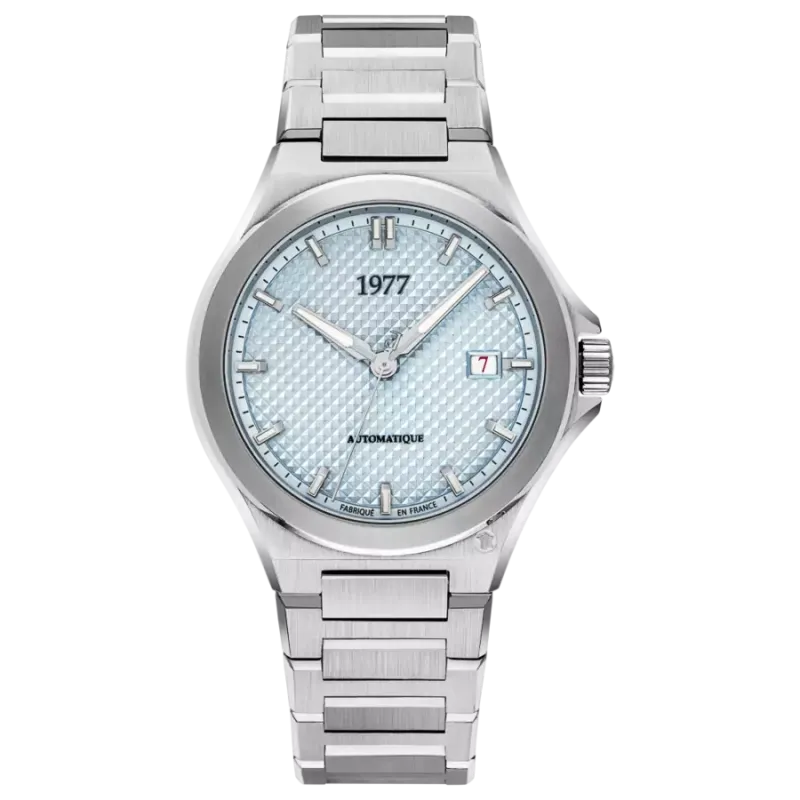 1977 ARSENE Automatik, 41 mm, Zifferblatt Gletscherblau, Edelstahlband 904L, Herrenuhr 1977P02191