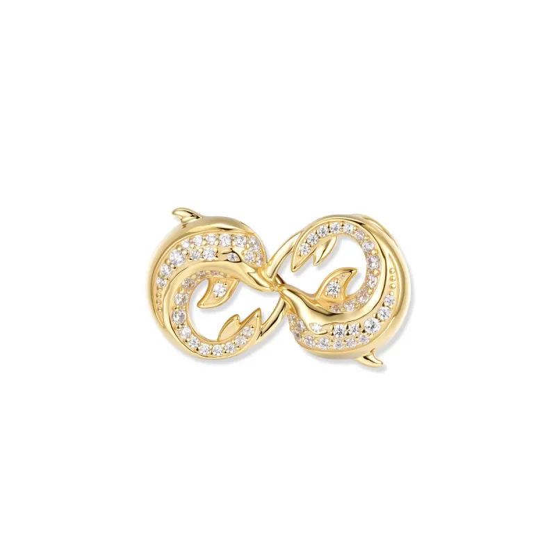 Seinerzeit Anhänger Crystal Delfin Infinity Anhänger, Unendlichkeitssymbol, Weiße Zirkonia