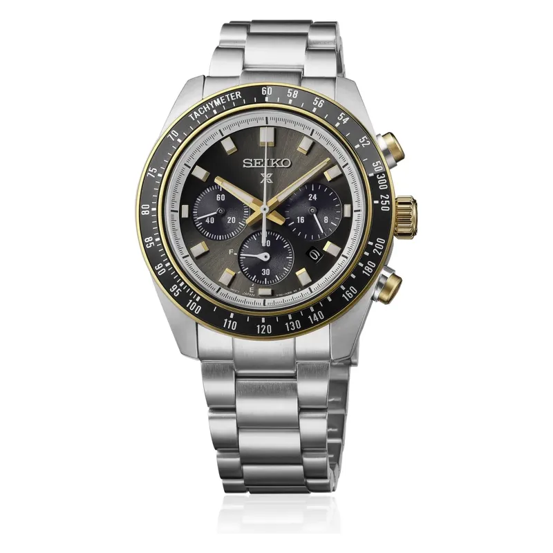 Seiko Prospex Speedtimer Solar Chronograph Champagne Fight Gold Herrenuhr HBJ002P1