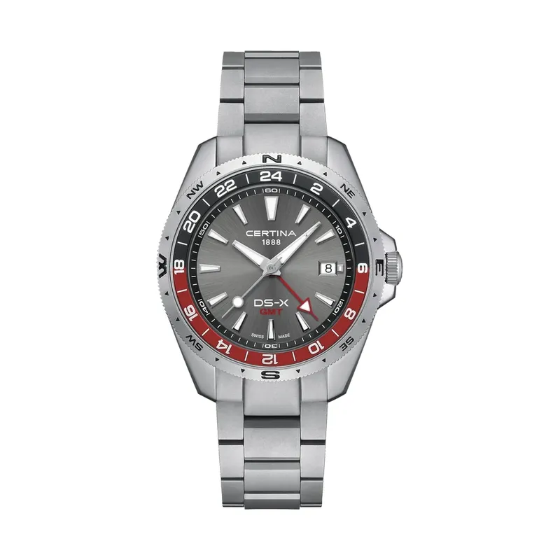 Certina DS-X GMT Quarz Grau Edelstahl Herrenuhr C047.452.11.081.01