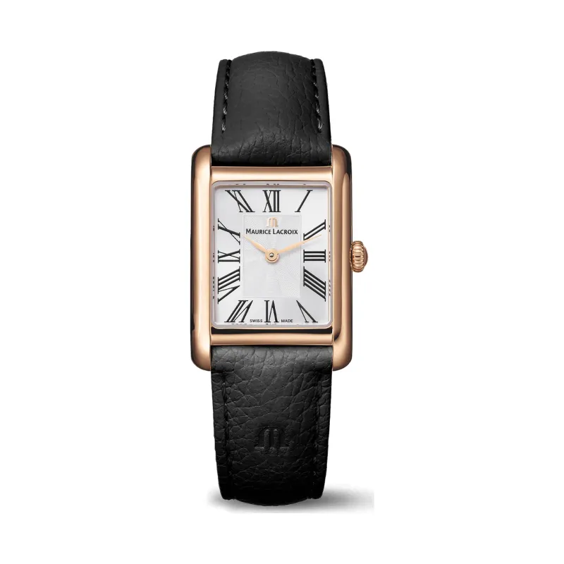 Maurice Lacroix Fiaba Square 24 x 34 mm Quarz Roségold-PVD Lederarmband Damenuhr FA1205-PVP01-110-2