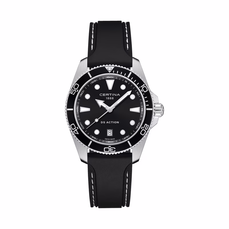 Certina DS Action 40mm Quartz Schwarz Kautschuk Herrenuhr C048.410.17.051.00