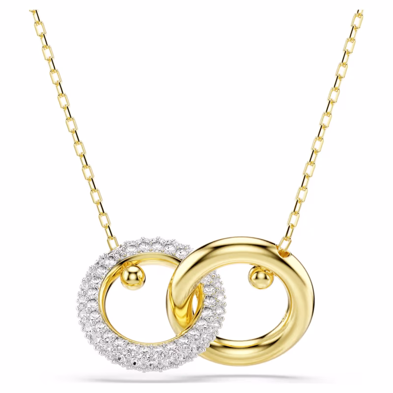 Swarovski  Dextera Halskette, Anhänger Verschlungener Reif, Goldlegierungsschicht