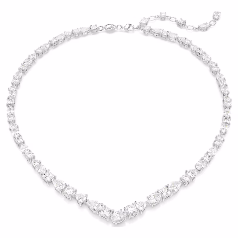 Swarovski  Mesmera Halskette Verschiedene Schliffe, Weiß, Rhodiniert