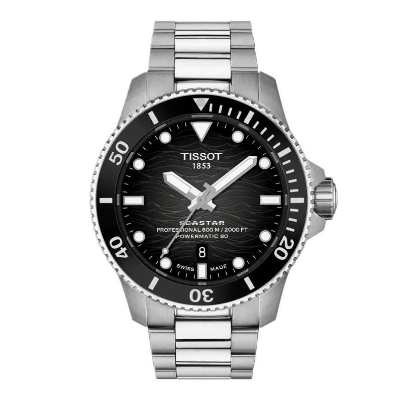 Tissot Seastar 2000 Automatik, Edelstahl, 44mm, schwarzes Zifferblatt Herrenuhr T120.907.11.051.00
