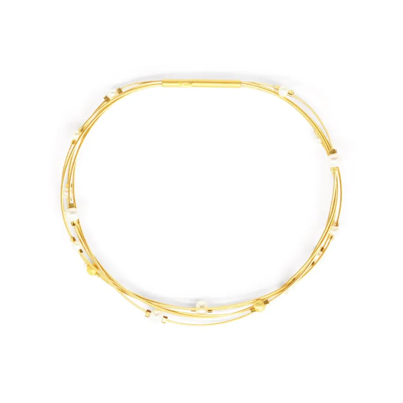 Bernd Wolf Armband Kunia Designlinie Specials, Süsswasserperle, 24-Karat-goldplattiert