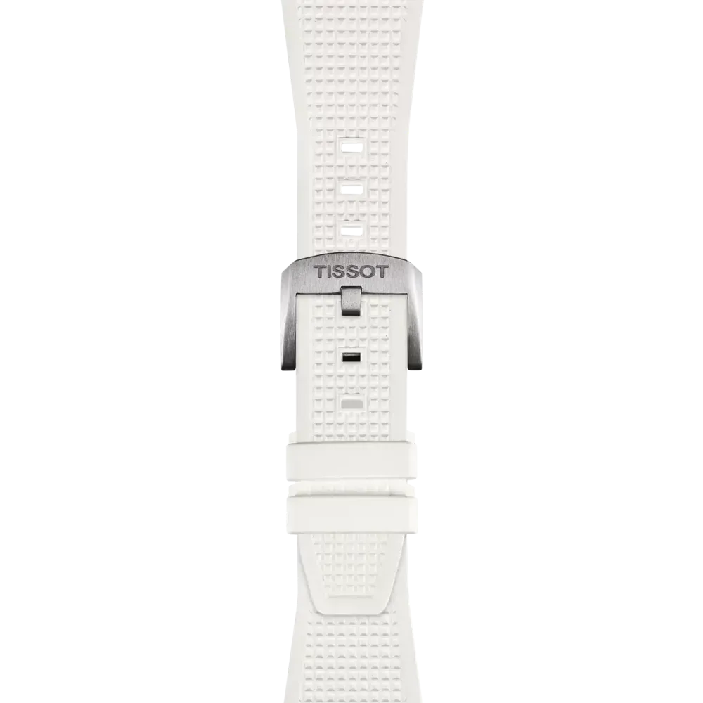 Tissot Ersatzarmband Kautschuk weiß 12 mm für PRX Modelle mit 40 mm Durchmesser T603.048.463