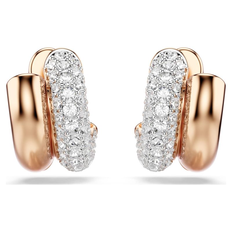 Swarovski  Dextera Kreolen Rundschliff, Mini, Weiß, Roségold-Legierungsschicht