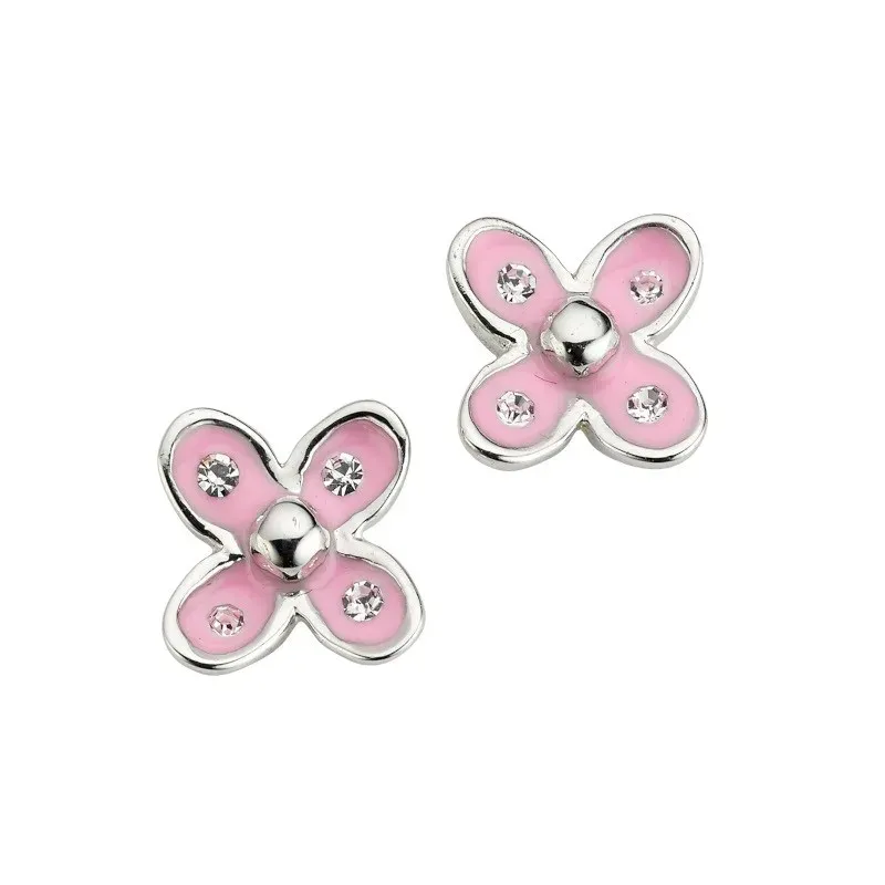 CEM Ohrschmuck Silber Blüte Rosa BOS905094