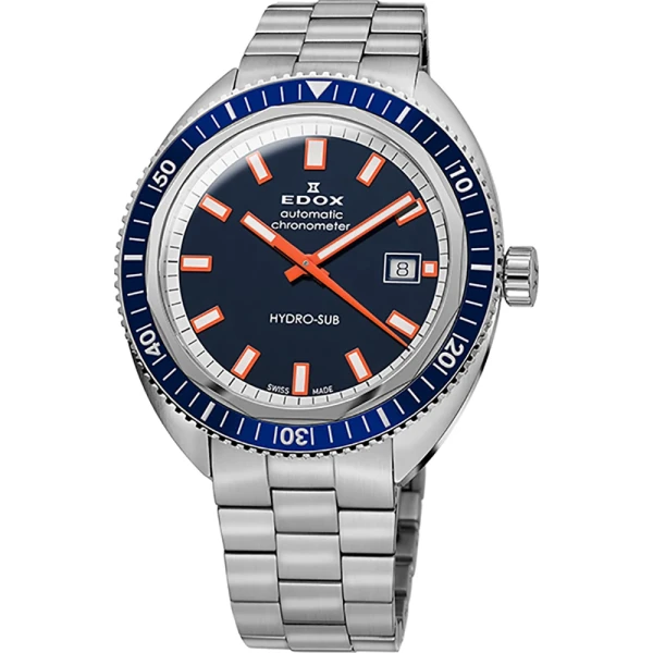 Edox Hydro-Sub Date Automatic Chronometer Herrenuhr 80128 3BUM BUIO