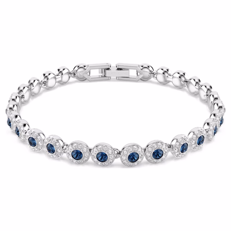 Swarovski  Una Angelic Armband Rundschliff, Blau, Rhodiniert