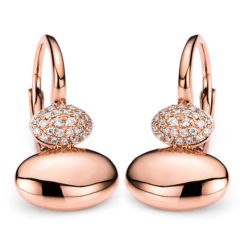 Pavé Ohrschmuck 585er Rotgold 14kt 0,17ct