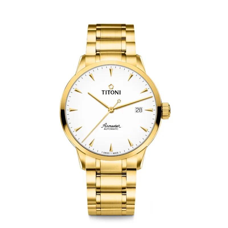 Titoni Airmaster Automatik Gelbgold Herrenuhr 83733G-583