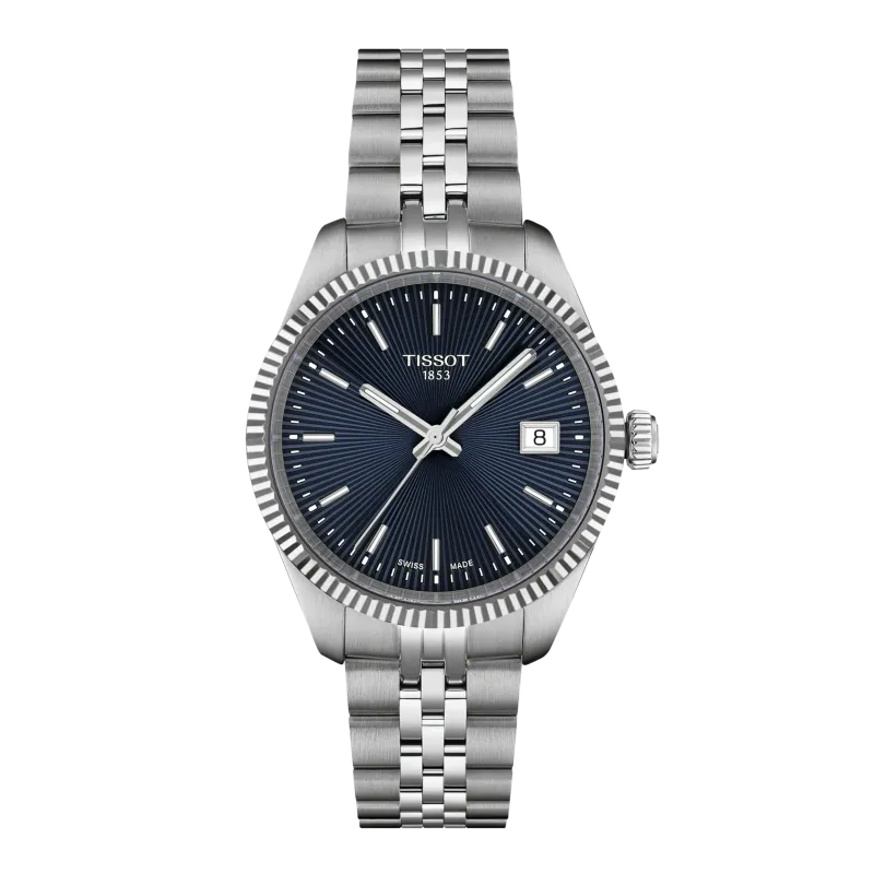 Tissot Ballade 34mm, Swiss Made Quarzwerk, Blau Grau Damenuhr T156.210.11.041.00