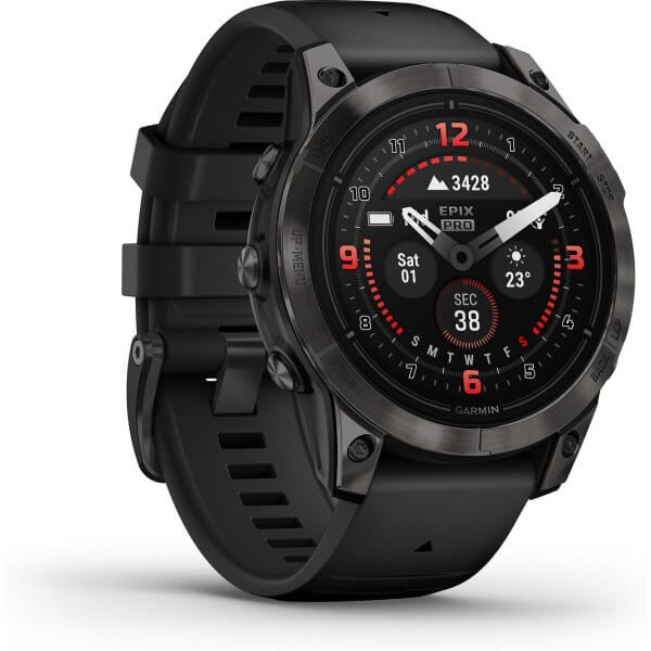 Garmin Epix™ Pro Gen 2 Sapphire 47mm Schwarz/Carbongrau Titan mit Silikonarmband 010-02803-11