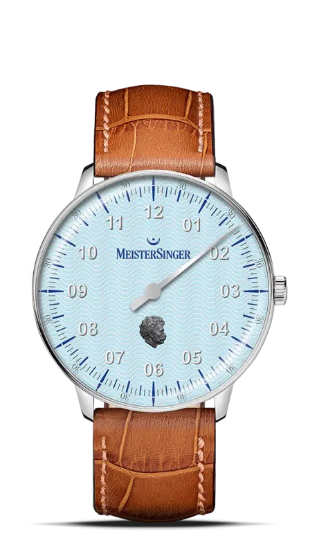 Meister Singer Edition Johann Strauß Neo Hellblau, 36mm, Limitiert auf 75 Stück, Schweizer Automatikwerk Herrenuhr ED-NES-STRAUSS