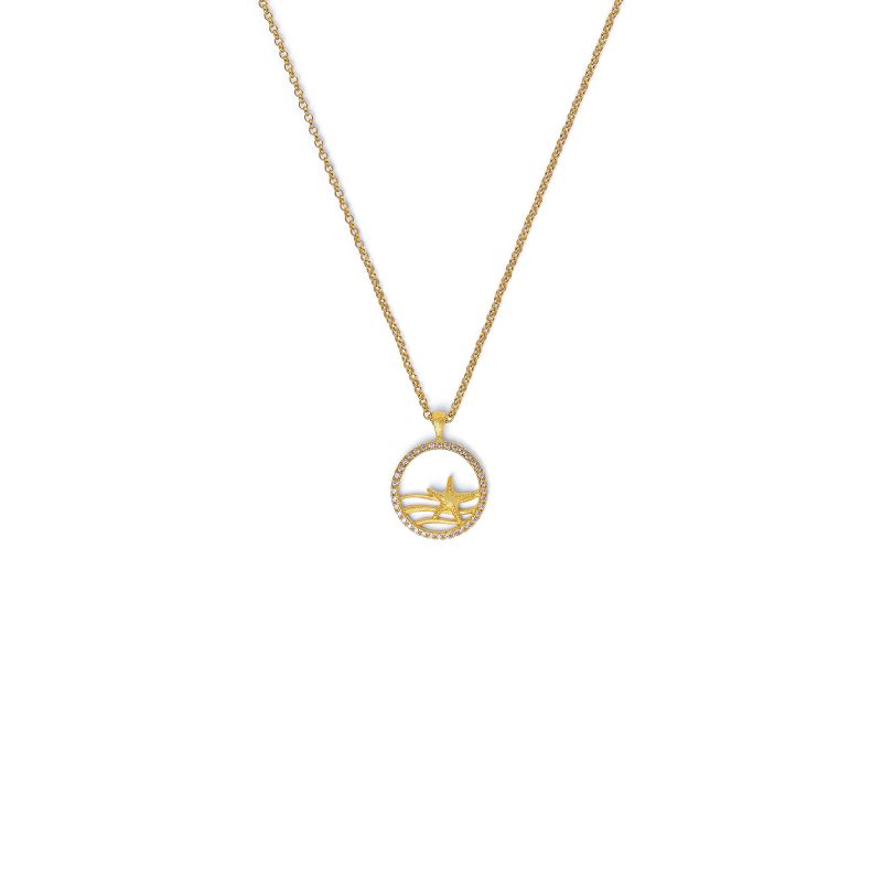 Bernd Wolf Kette Seastar Kette mit Anhänger, Sterlingsilber 925, Zirkonia