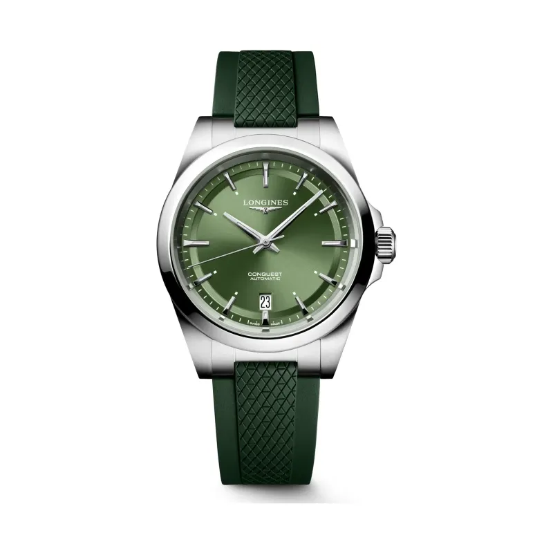 Longines Conquest Grün Kautschukband grün 38 mm Herrenuhr L3.720.4.02.9