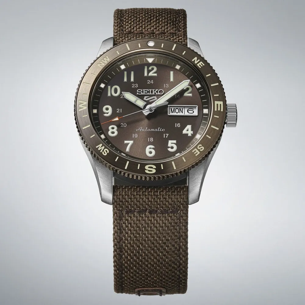 Seiko 5 Sports Field series 41mm, Nylonband, Automatik, Braun Herrenuhr HDB009K1