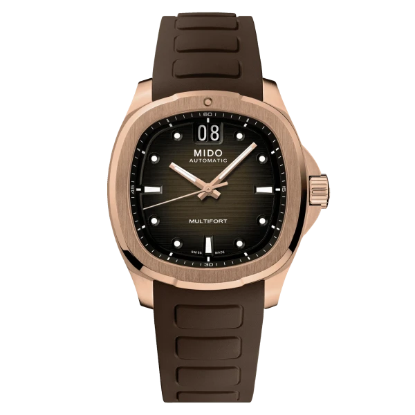 Mido Multifort TV braun Roségold Big Date Herrenuhr M049.526.37.291.00