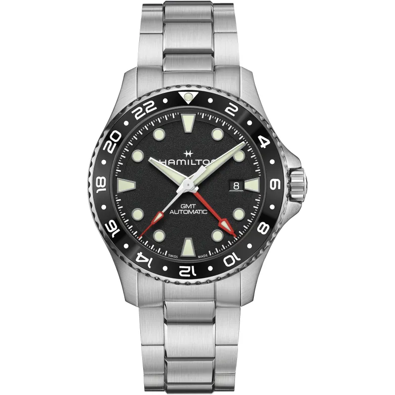 Hamilton KHAKI NAVY SCUBA AUTO Schwarz GMT 43 MM Herrenuhr H82555130