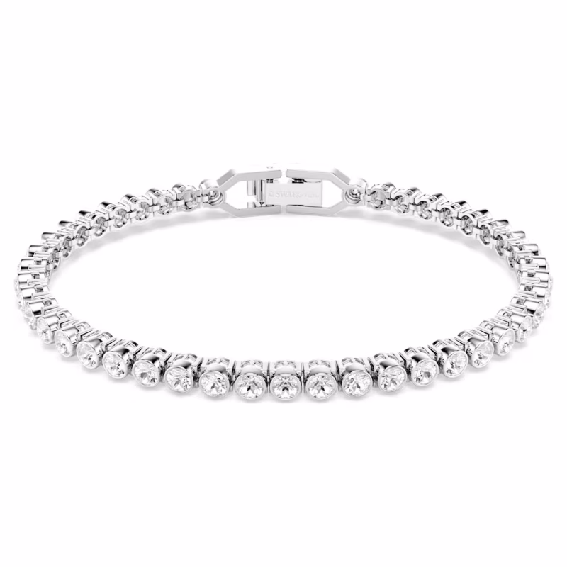 Swarovski  Imber Emily Tennis Armband Rundschliff, Weiß, Rhodiniert