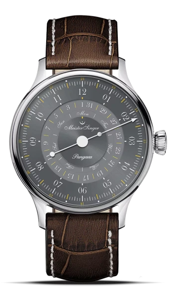 Meister Singer Pangaea Day Date 365, Automatik, Grau Herrenuhr PDD365927