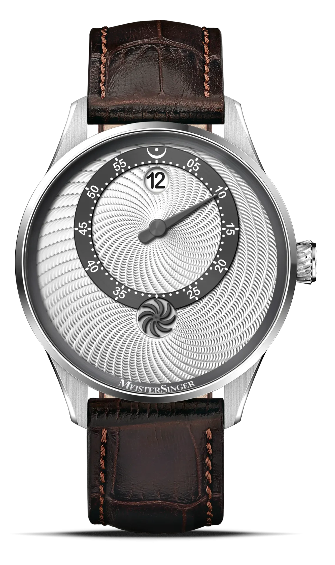 Meister Singer Edition Panthero Jumping Hour Guillochage - Silber, Schweizer Automatikwerk Herrenuhr ED-PTJHG901