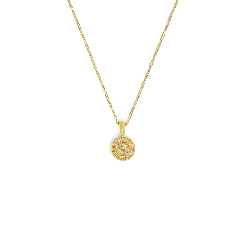 Bernd Wolf Kette Spiralba Sterlingsilber 925, Kette mit Anhänger, Turmalin