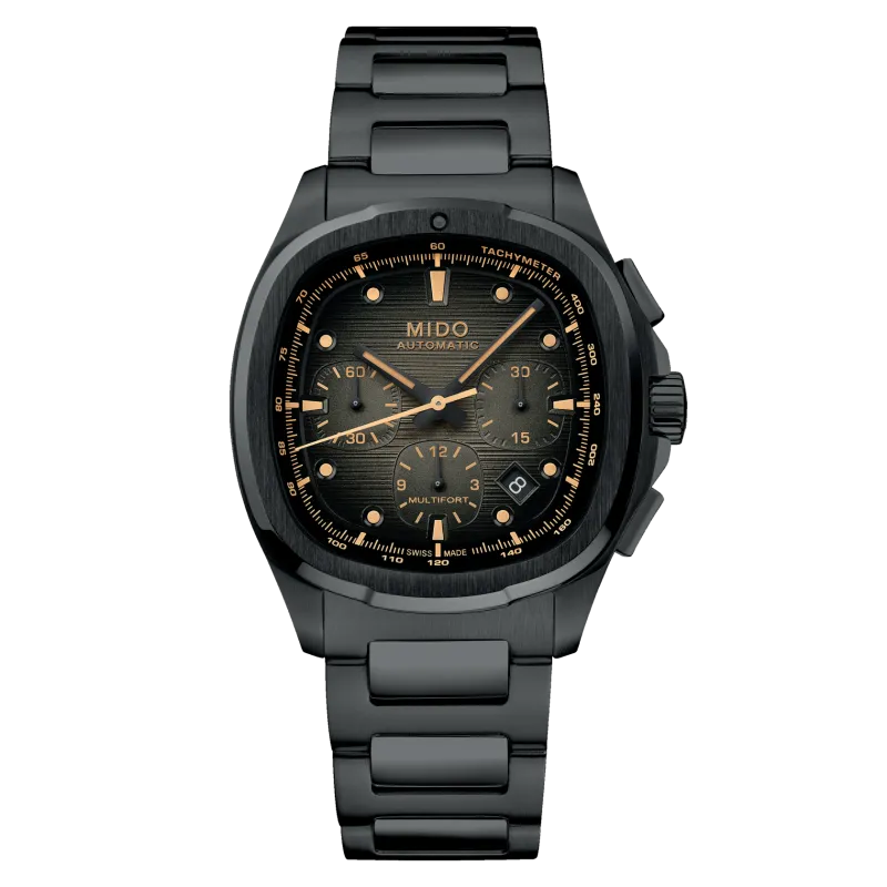 Mido Multifort TV Chronograph Schwarz mit zusätzlichem Band Herrenuhr M049.527.33.081.00