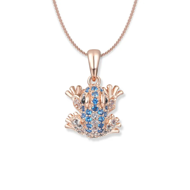 Seinerzeit Anhänger Lou Blue Frosch Halskette, Anhänger Fancy Frogs Edition