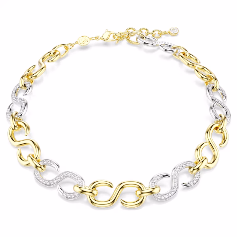 Swarovski  Dextera Halskette Rundschliff, Kette, Weiß, Metallmix