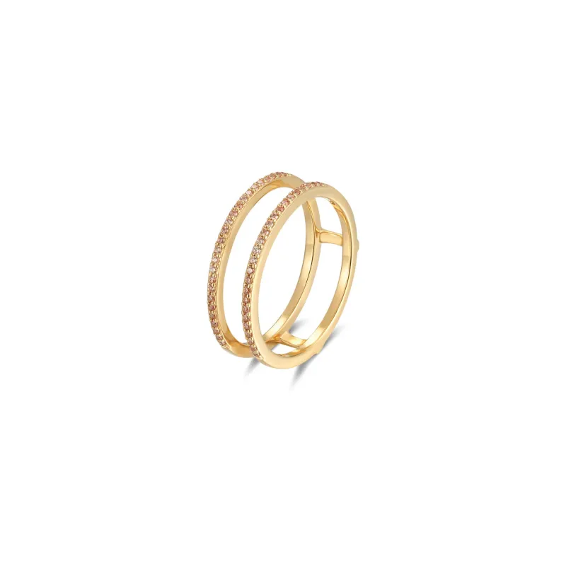 Seinerzeit Ringe Sunshine Safari Ring besetzt mit weißen Zirkonia, Gold, 925 Sterling Silber, Gr. 52