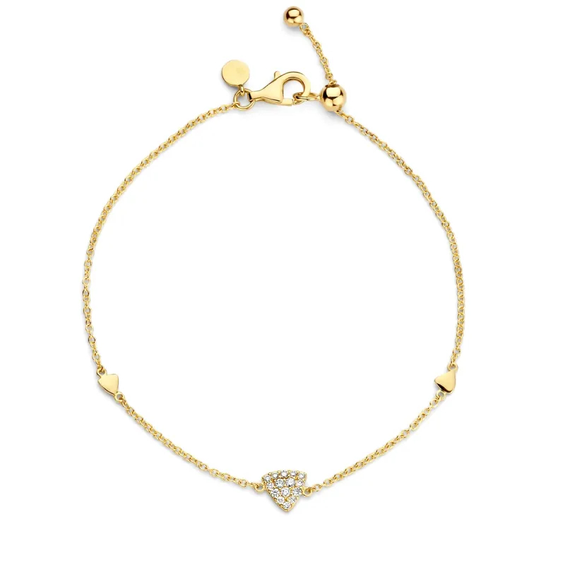 One More Eolo Damen Armband in 18 Karat Gelbgold mit Diamanten 947006A