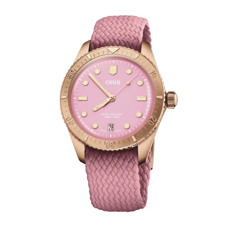 Oris Divers Sixty‑Five Cotton Candy 38mm Grün Damenuhr 01 733 7771 3158-07 3 19 04BRS