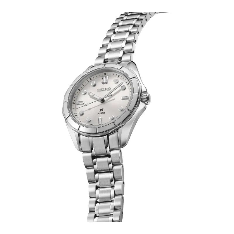 Seiko Prospex SEA Diver Quarz 34 mm Edelstahl Silber Damenuhr SUR595J1
