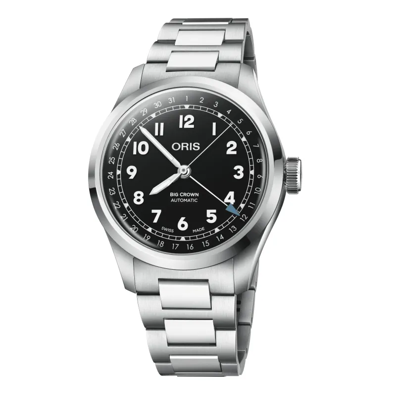 Oris Big Crown Pointer Date 40mm Edelstahl 38 Std  Schwarz Herrenuhr 01 754 7798 4064-07 8 20 06