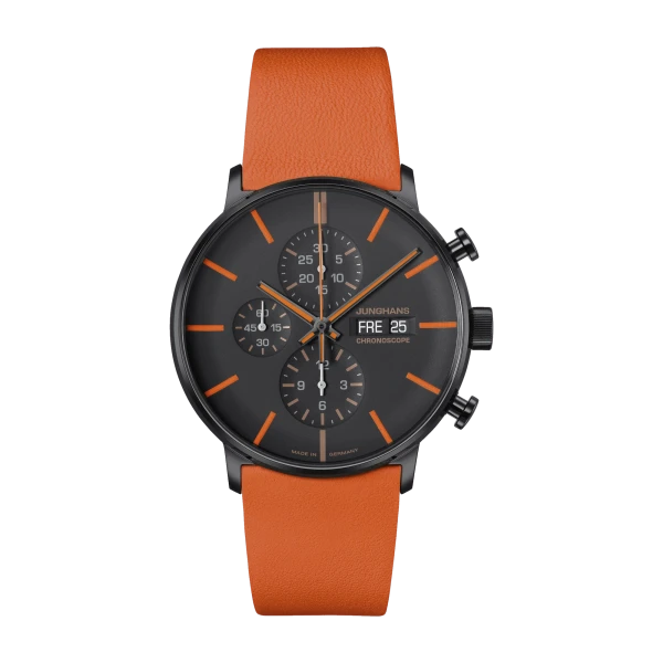 Junghans FORM A Chronoscope 027/4370.00 orange Herrenuhr