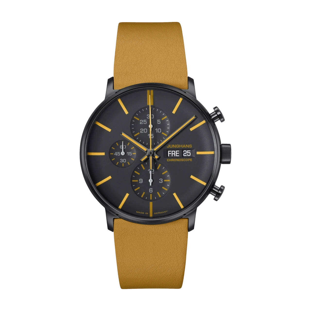Junghans FORM A Chronoscope 027/4372.00 gelb Herrenuhr