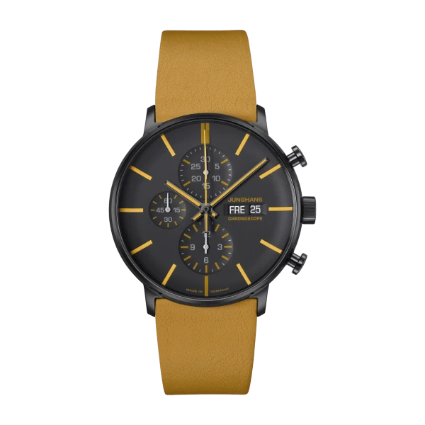 Junghans FORM A Chronoscope 027/4372.00 gelb Herrenuhr