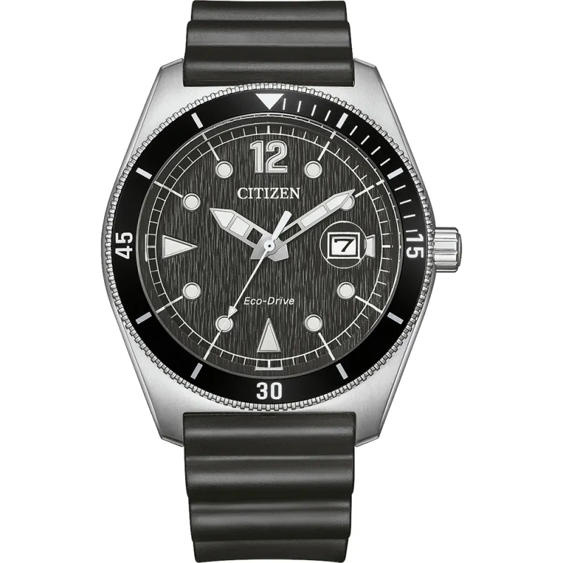 Citizen Eco-Drive Marine Sports, Gummiband (Urethan) schwarz, 43mm Herrenuhr AW1889-00E