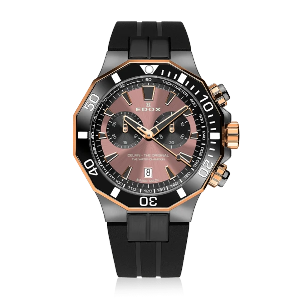 Edox Delfin The Original Chronograph Herrenuhr 10112-357GRNCA-BRNR
