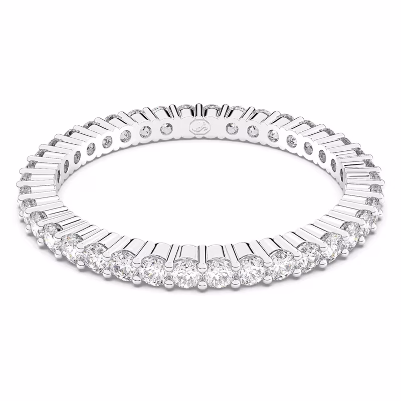 Swarovski  Matrix Vittore Ring Rundschliff, Weiß, Silberfarbenes Finish