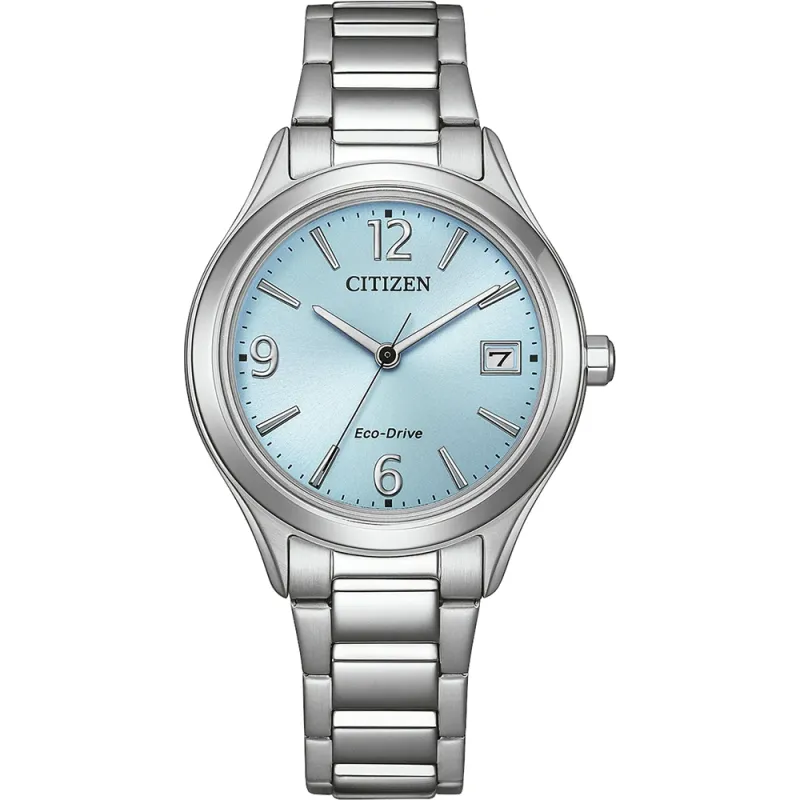 Citizen Eco-Drive Analog Quartz, Edelstahl blau, 33.5mm Damenuhr FE6121-67L